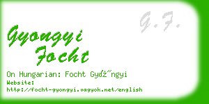 gyongyi focht business card